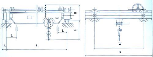 SL型手动单梁式起重机结构图